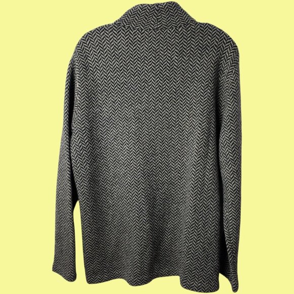 Lauren Ralph Lauren Womens Herringbone Blazer Jacket Lambswool Black/White Large - Picture 2 of 12